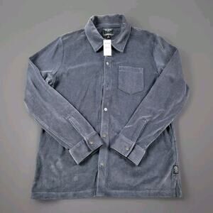 Todd Snyder Straight Fit Portuguese Velour Button Down Shirt size S Grey *Flaw*